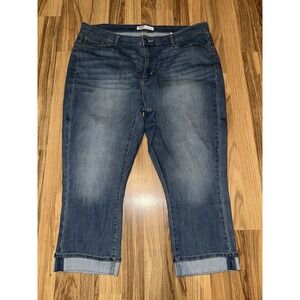 Signature Gold Levi Strauss Capri Jeans Women's 20 W 35 Blue Mid‎ Rise